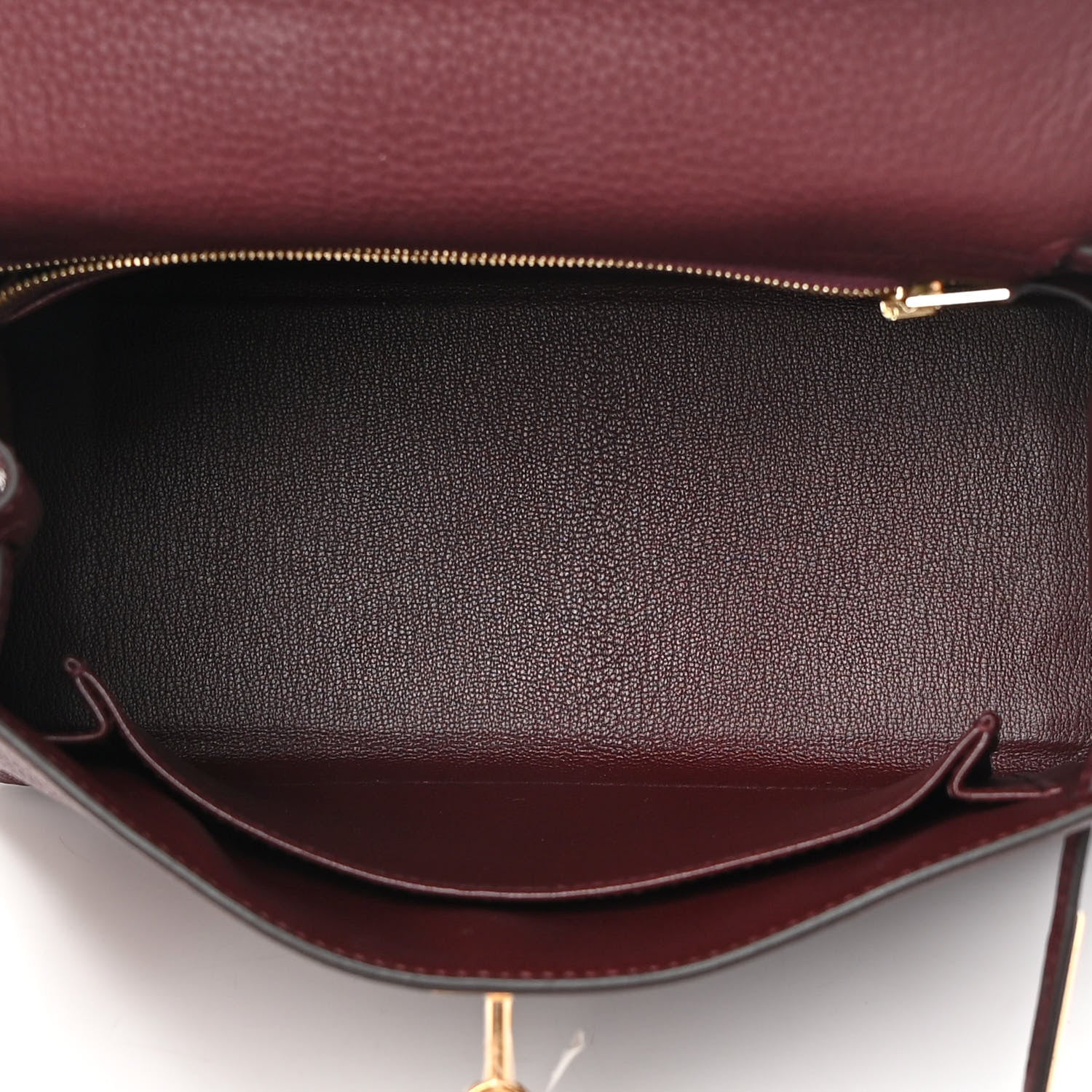Hermes Togo Kelly Retourne 25 Bordeaux 5 of 11