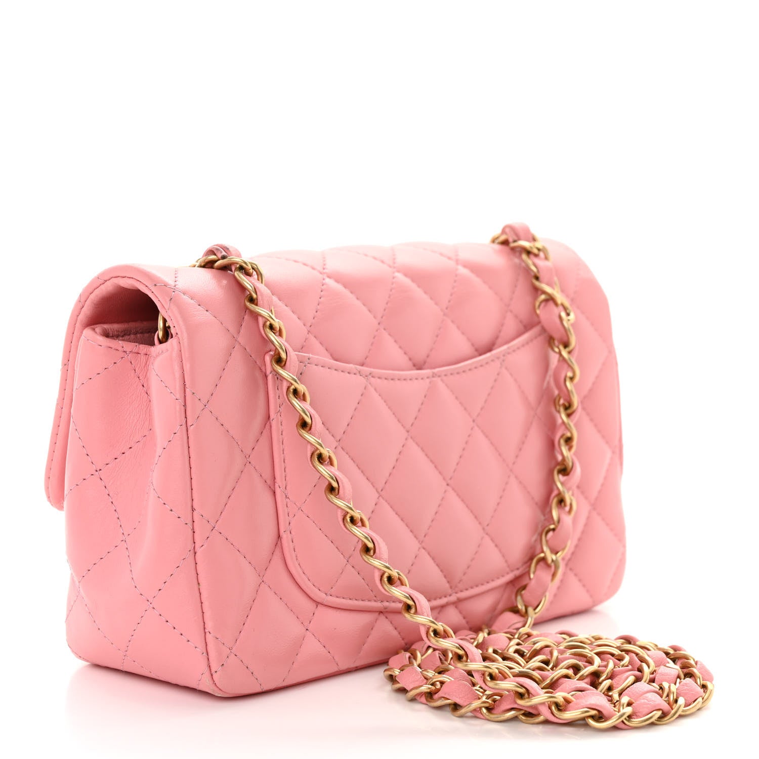 Chanel Lambskin Quilted Mini Rectangular Flap Pink 3 of 13