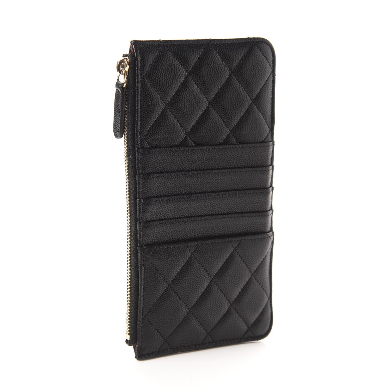 Chanel Caviar Quilted Classic Flat Wallet Pouch Black 3 of 8