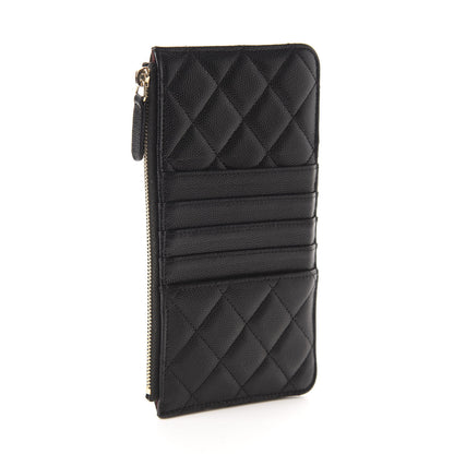 Chanel Caviar Quilted Classic Flat Wallet Pouch Black 3 of 8