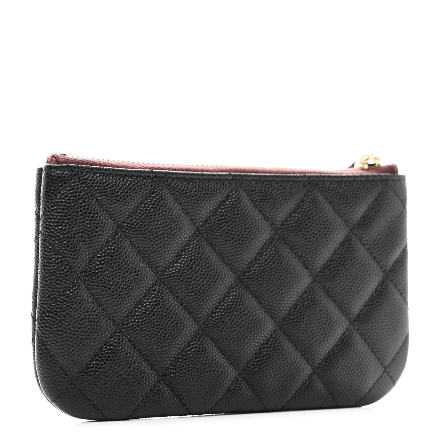 Caviar Quilted Small Cosmetic Case Black