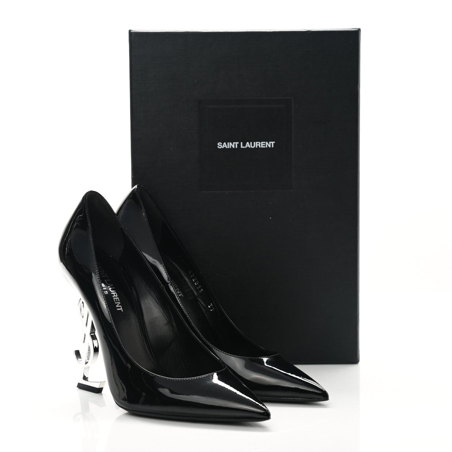 Saint Laurent Patent Opyum 110 Pumps 39 Black Silver 10 of 10