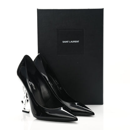 Saint Laurent Patent Opyum 110 Pumps 39 Black Silver 10 of 10