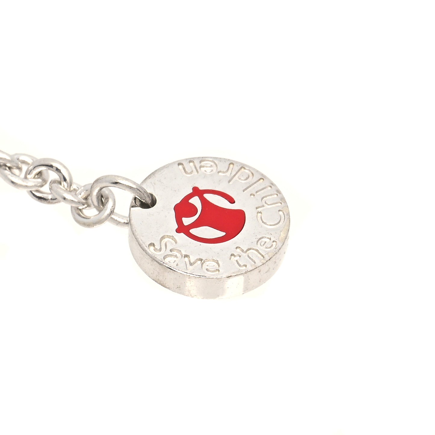 Sterling Silver Ceramic Save The Children Pendant Necklace