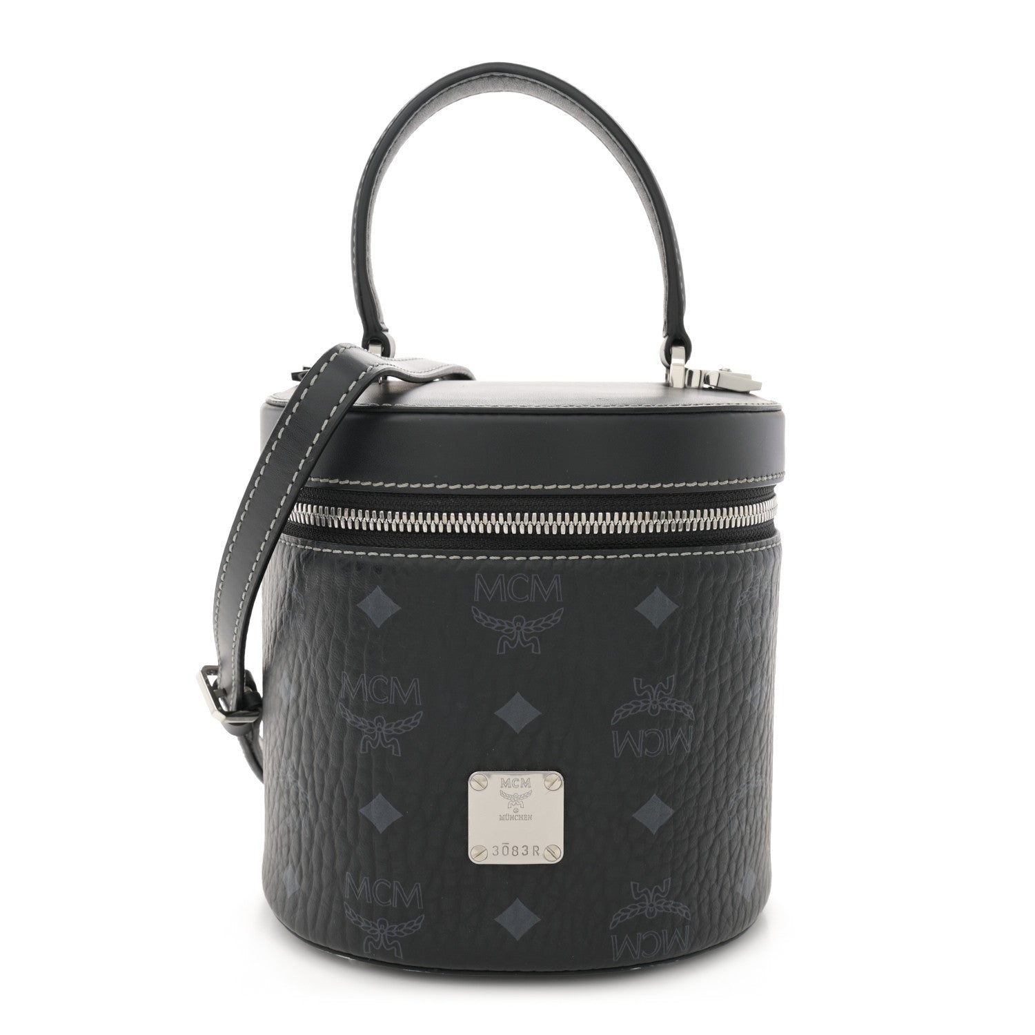 MCM Visetos Small Cylinder Bag Black 1586336 – FASHIONPHILE