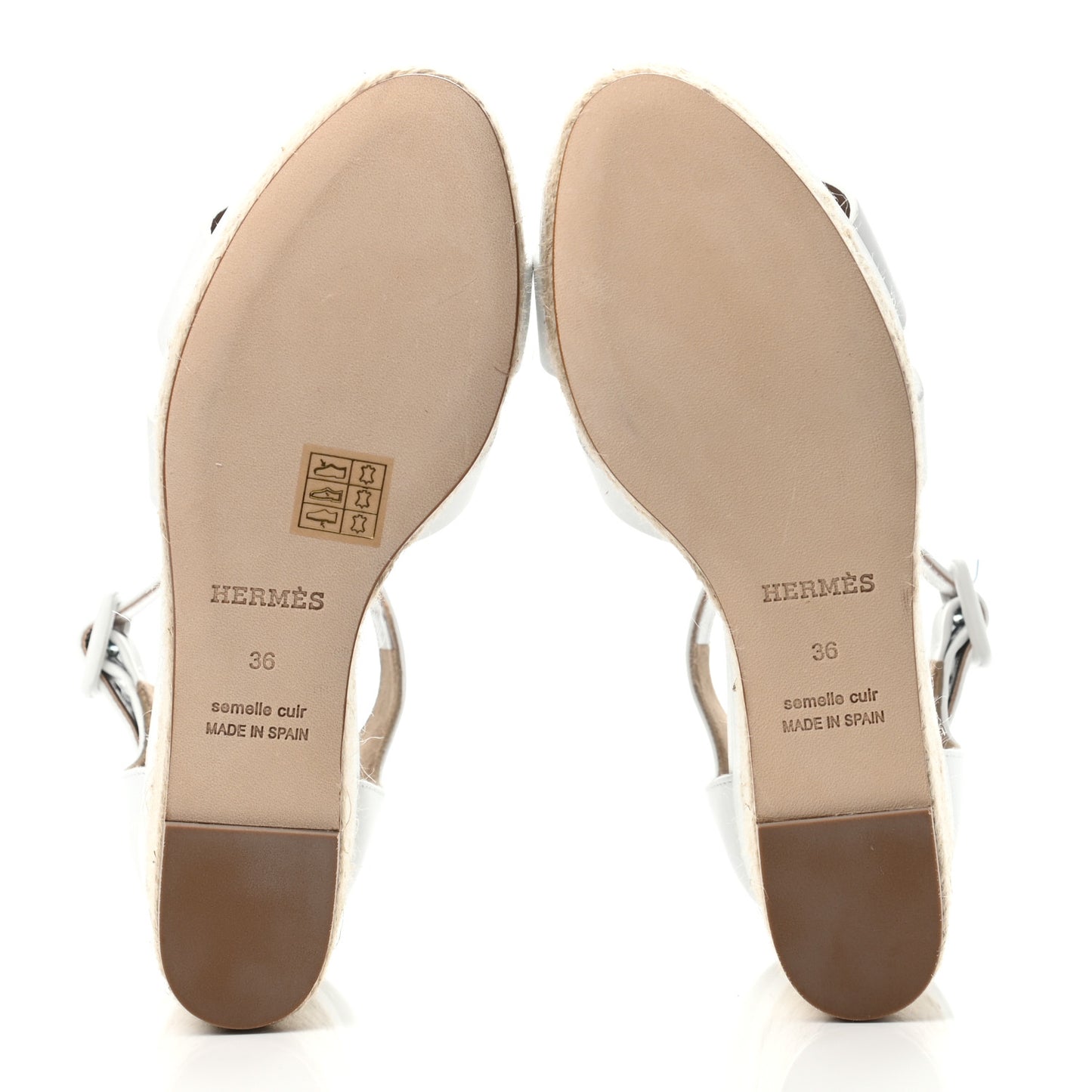 Goatskin Doll 60 Espadrille Wedge Sandals 36 White