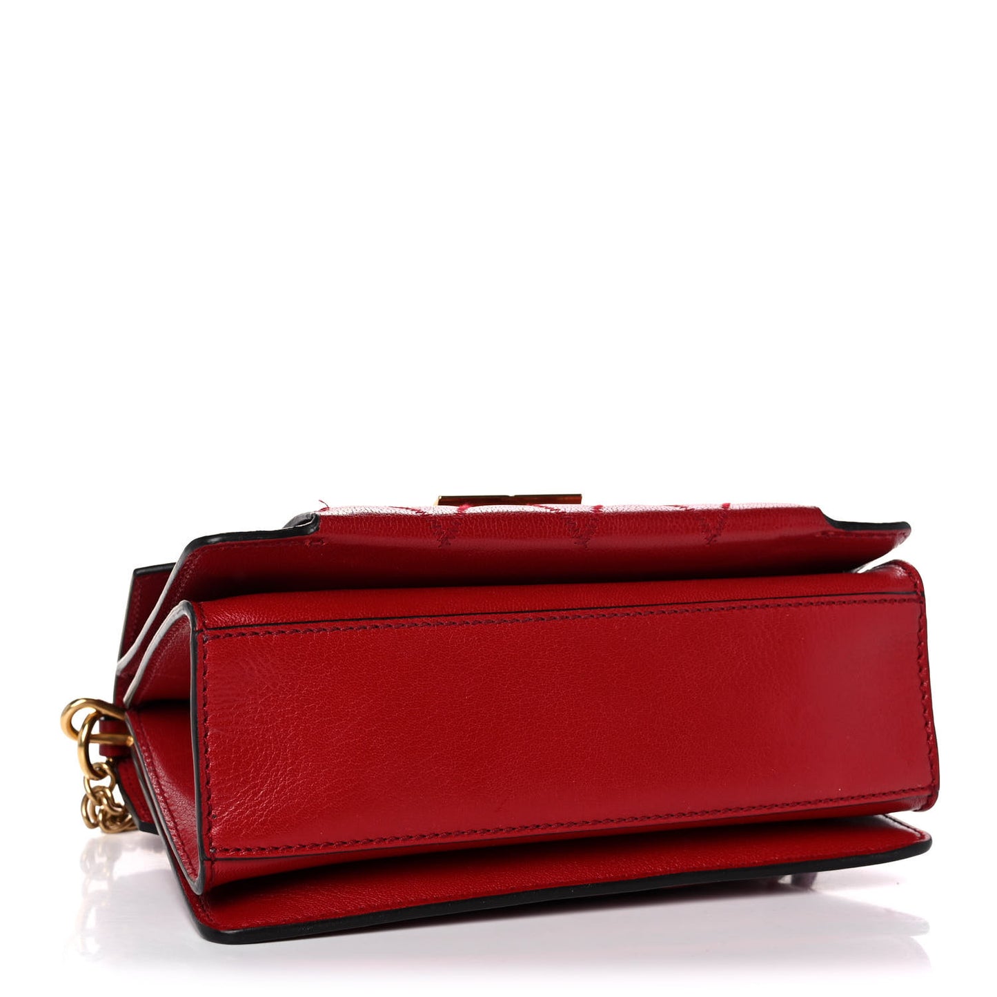 Goatskin Quilted Small GV3 Shoulder Bag Vermilion