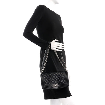 Chanel Lambskin Quilted Medium Boy Flap Black 3 of 11