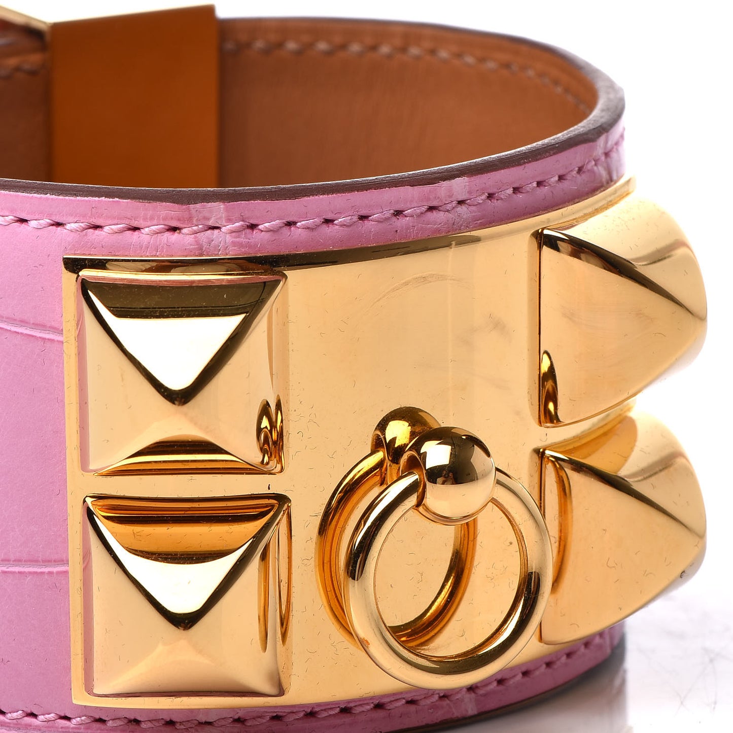 Matte Alligator Collier De Chien CDC Bracelet T2 5P Pink