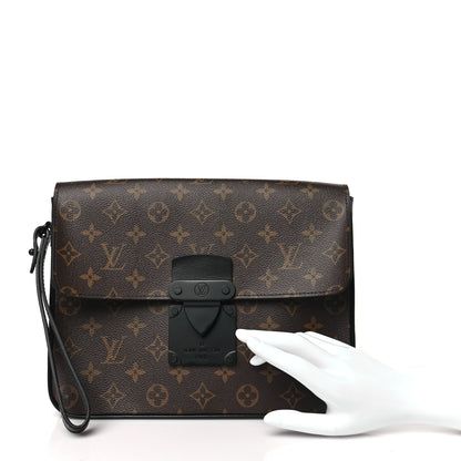 Louis Vuitton Monogram Macassar S Lock A4 Pouch 2 of 9