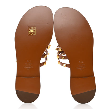 Valentino Garavani Calfskin Rockstud Flair Flat Thong Sandals 37.5 Selleria 5 of 8