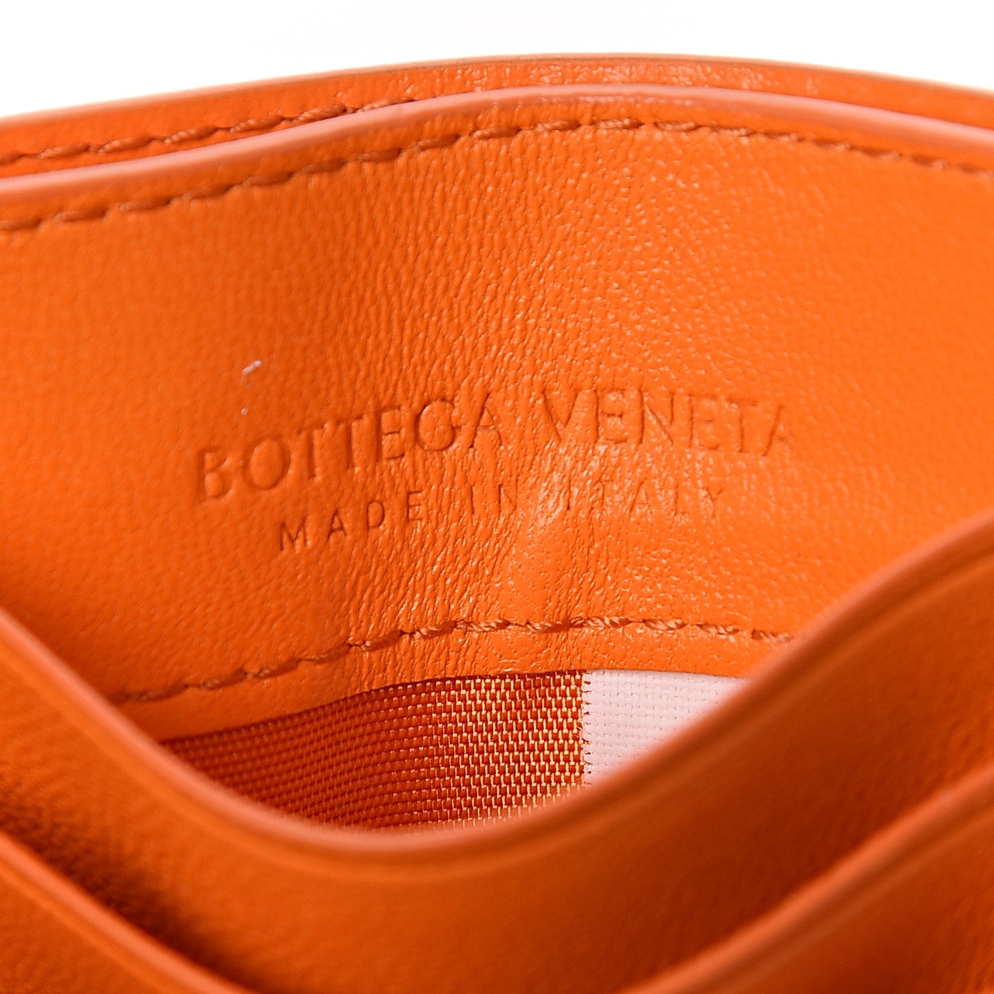 Nappa Intrecciato Card Holder Light Orange