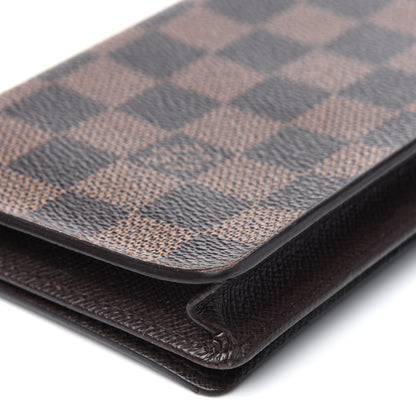Louis Vuitton Damier Ebene Porte-Cartes Credit Yen Checkbook Wallet 14 of 15