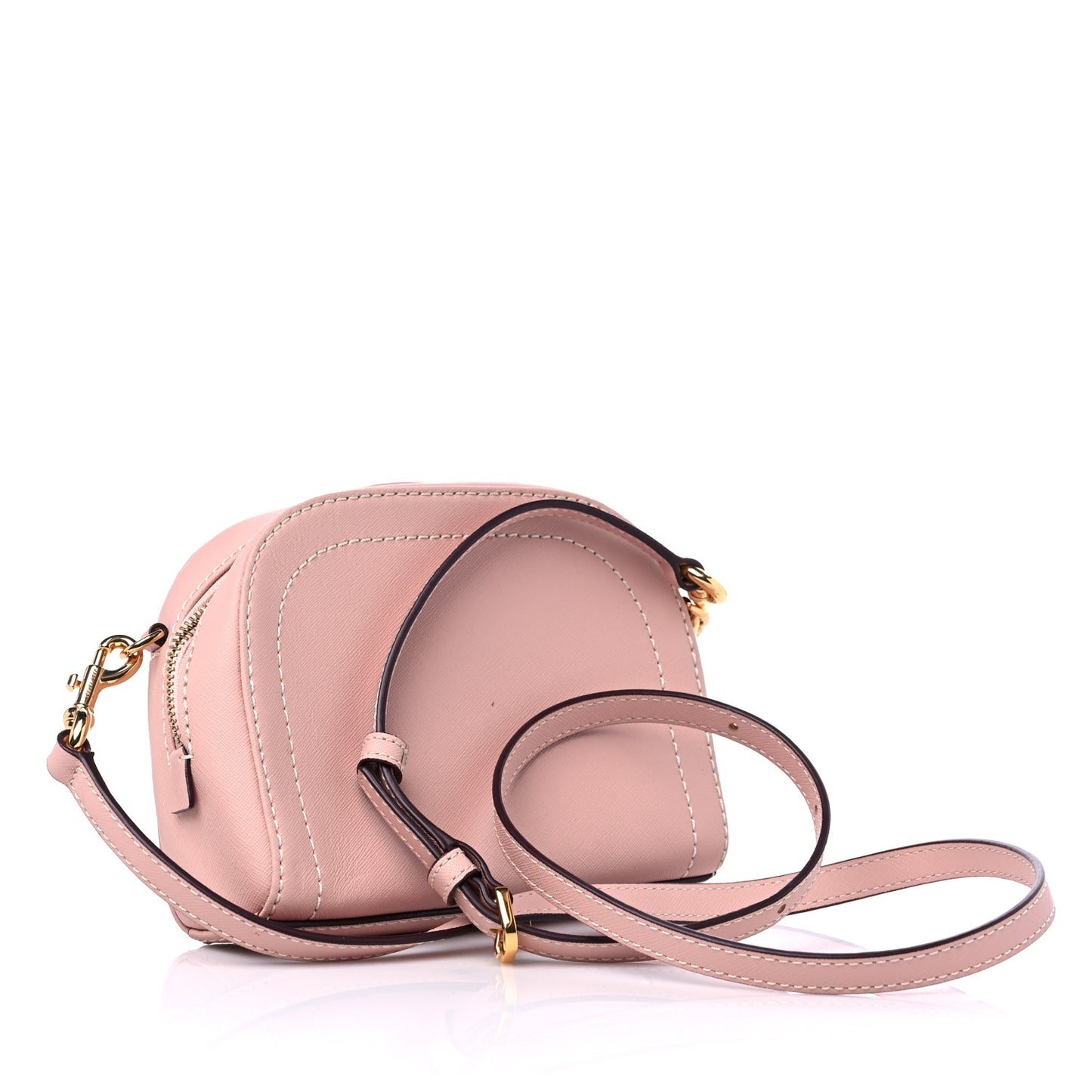 Saffiano Playback Boxed Dome Crossbody Pink