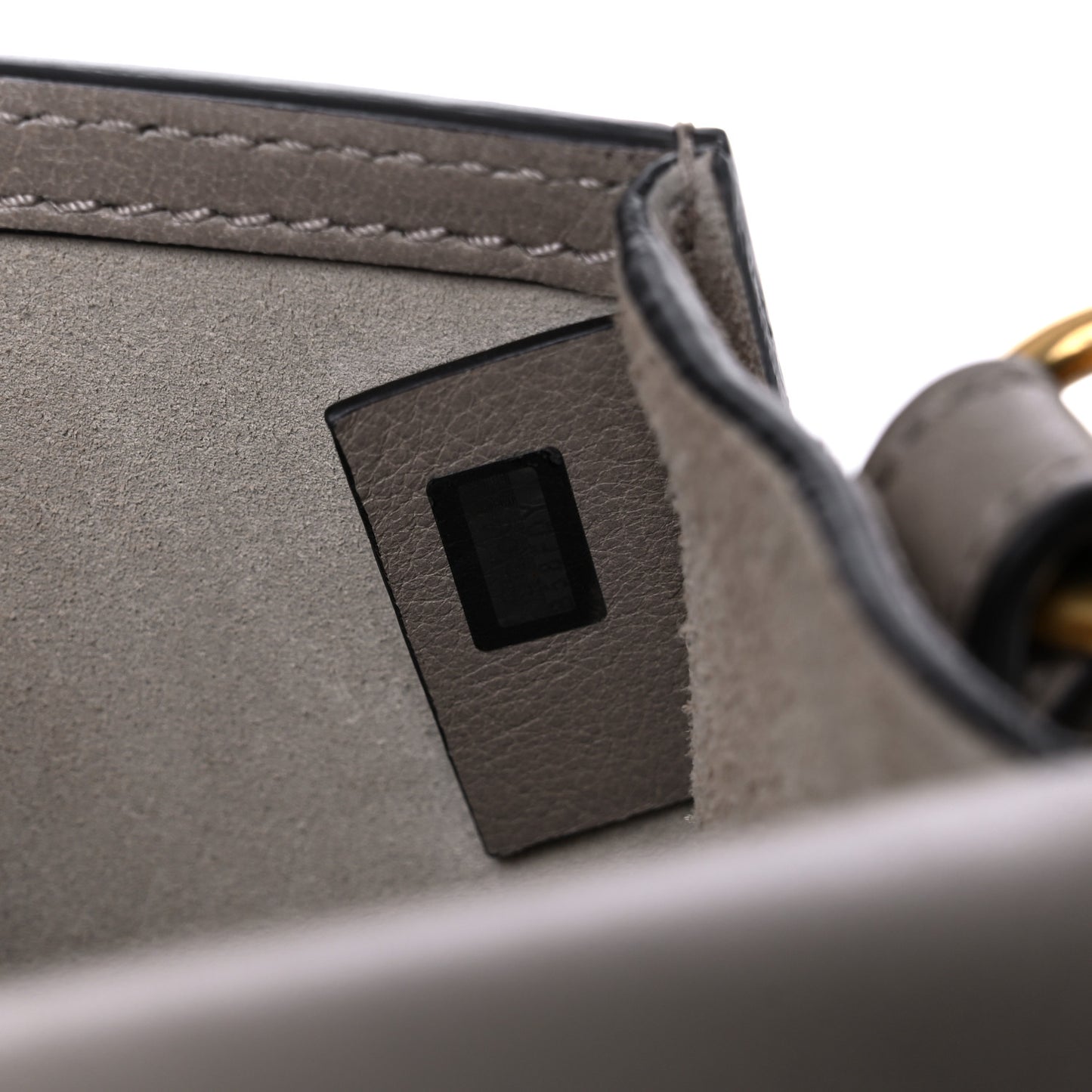 Calfskin Suede Medium Nile Bracelet Bag Motty Grey