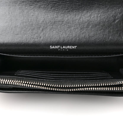 Saint Laurent Calfskin Monogram Sunset Chain Wallet Black 5 of 10