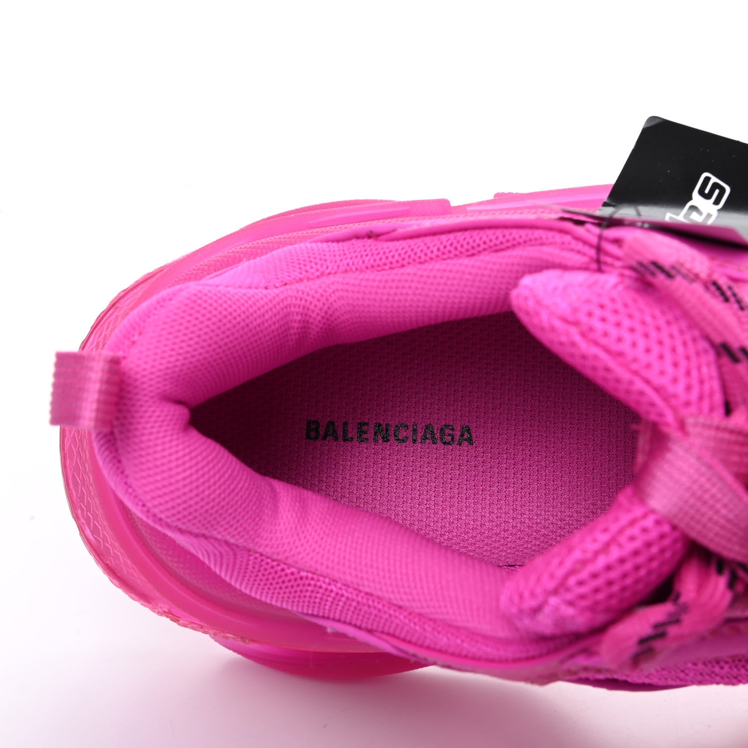 Balenciaga Fabric Mesh Clear Sole Fluo Womens Triple S Sneakers 37 Pink 7 of 10