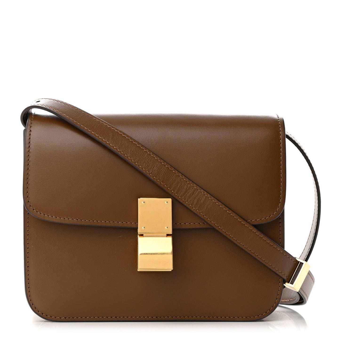 Box Calfskin Teen Classic Box Flap Bag Camel