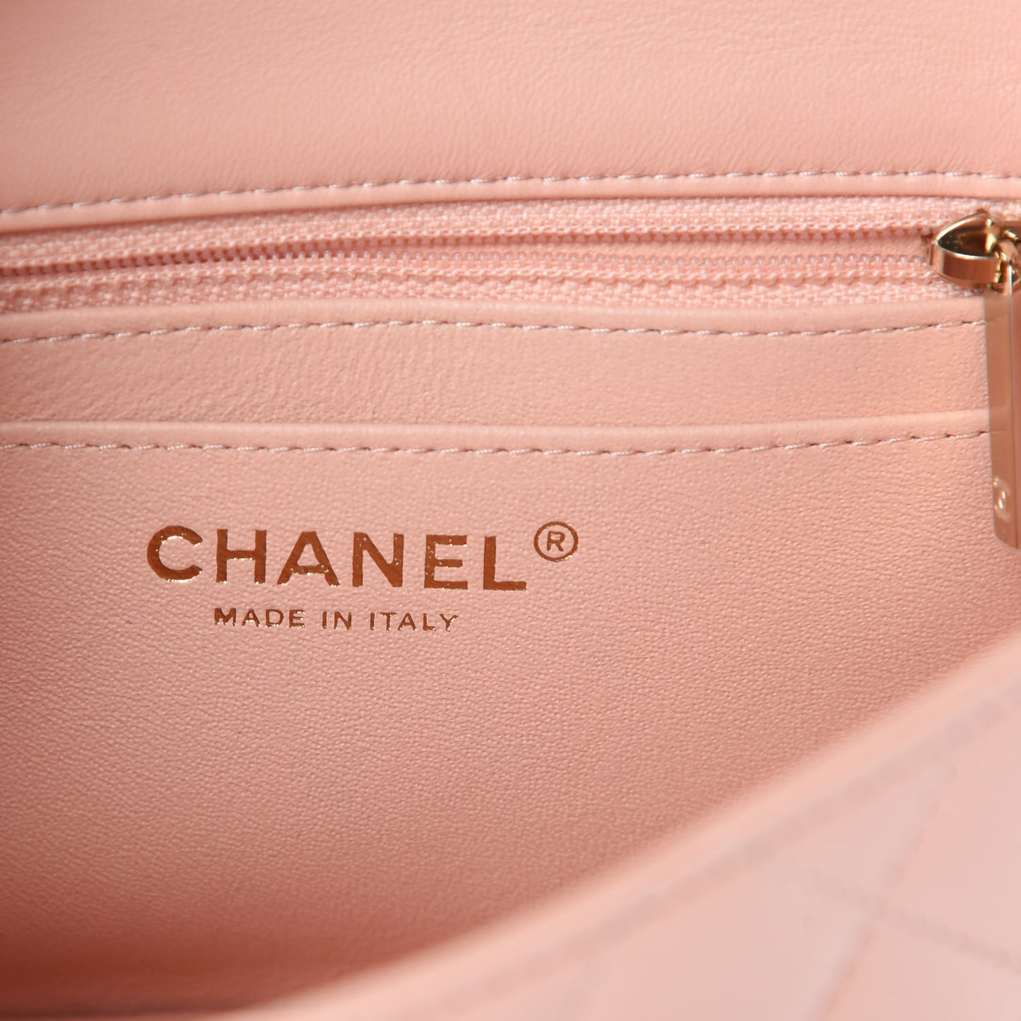 Lambskin Quilted Mini Square Flap Light Pink