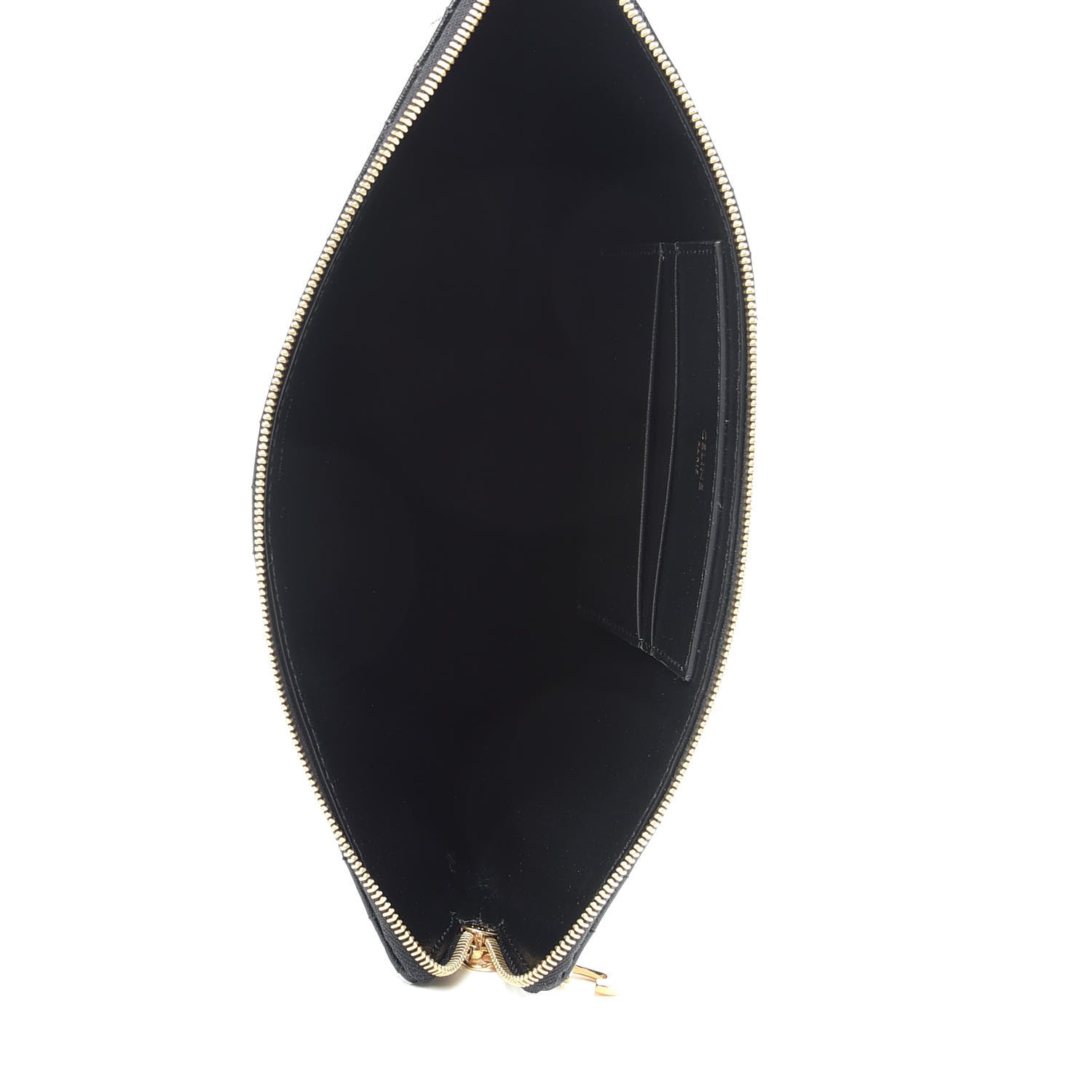 Celine Calfskin Quilted C Charm Pouch Black 5 of 7