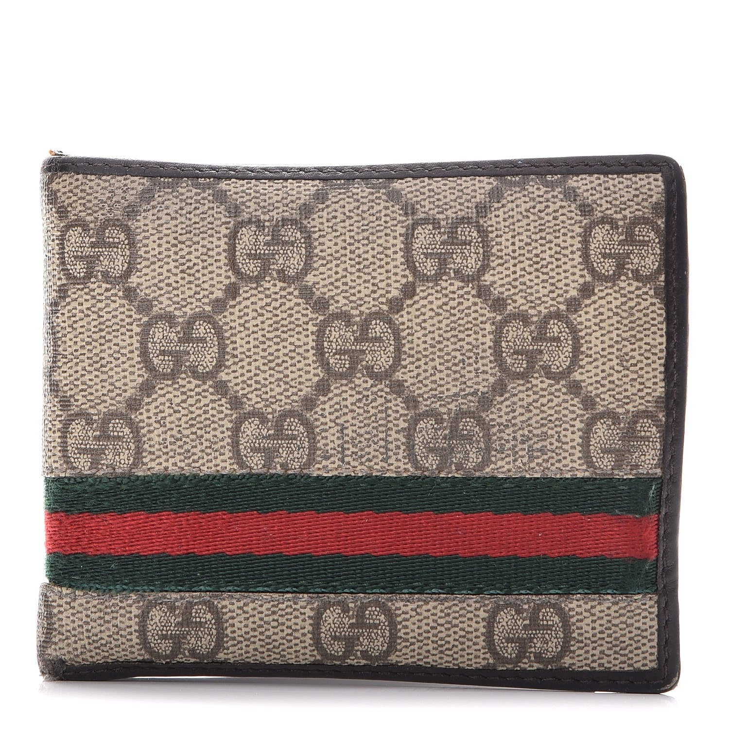 Gucci GG Plus Monogram Web Bi-Fold Wallet Dark Brown 1 of 10