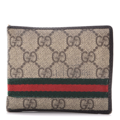 Gucci GG Plus Monogram Web Bi-Fold Wallet Dark Brown 1 of 10
