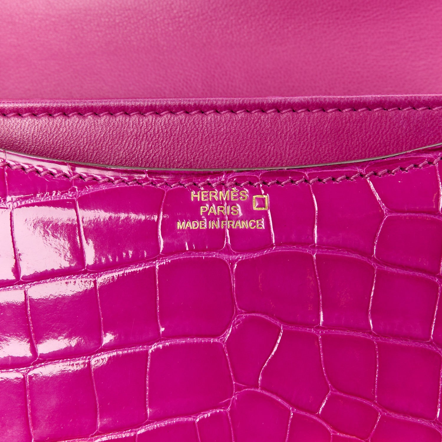 Hermes Shiny Alligator Constance 18 Rose Scheherazade 6 of 12
