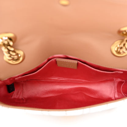 Gucci Metallic Calfskin Matelasse Studded Mini Pearly GG Marmont Shoulder Bag Silver 5 of 10