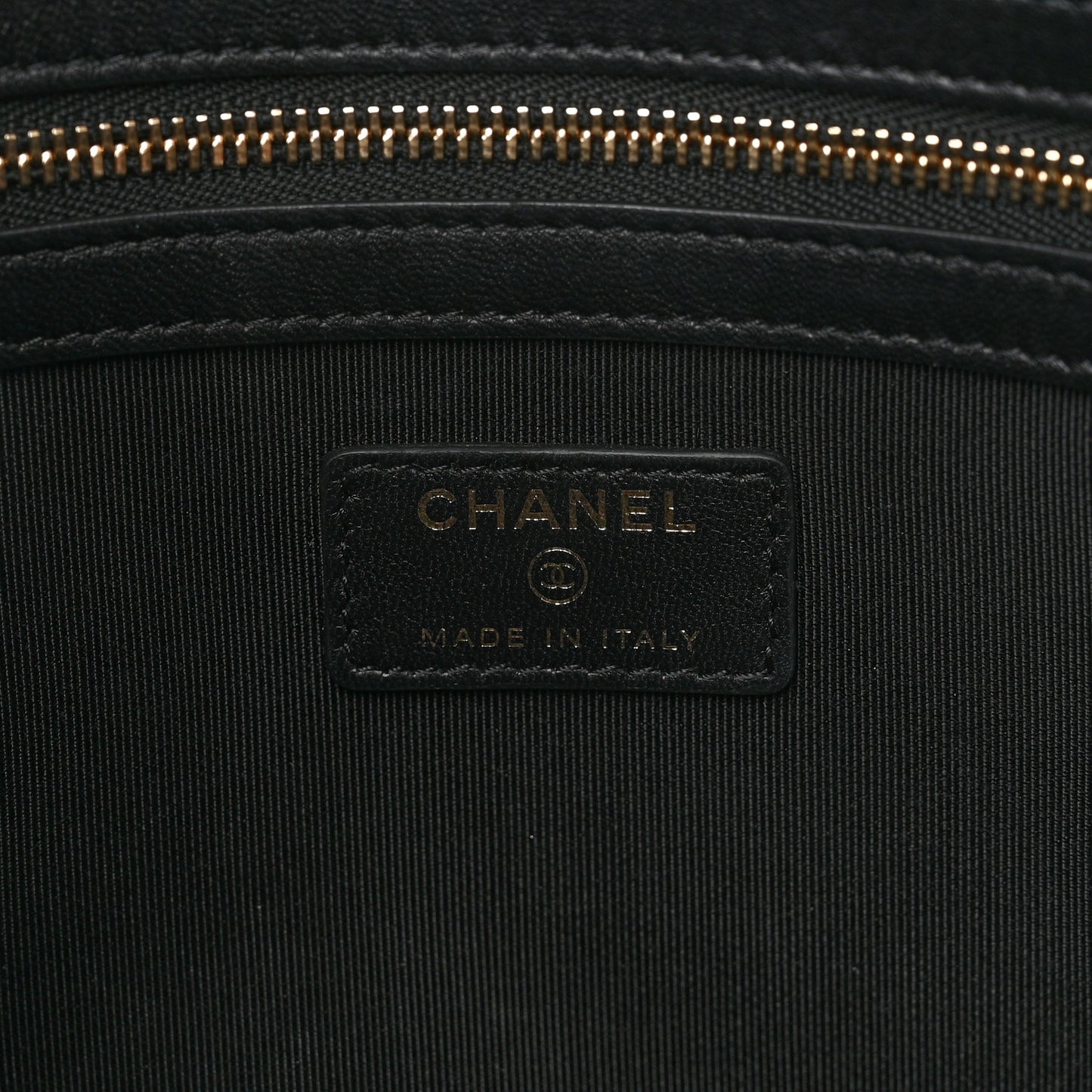 Lambskin Quilted Large Cosmetic Case Black