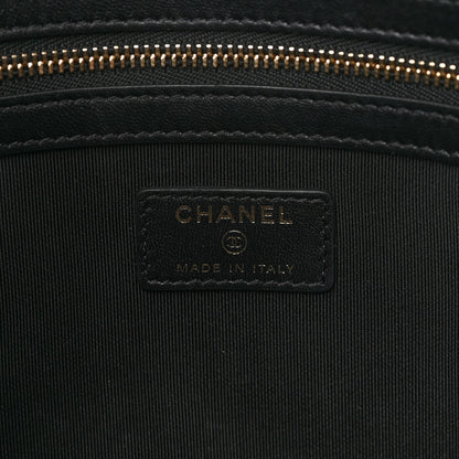 Chanel Lambskin Quilted Large Cosmetic Case Black 6 of 7