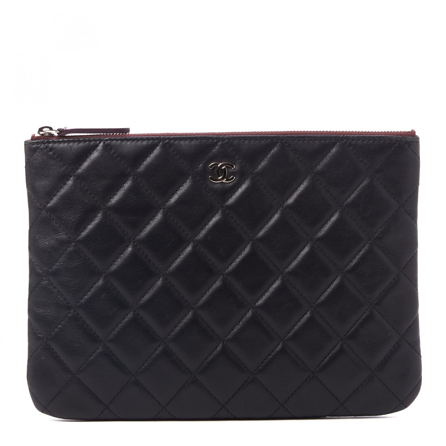 Chanel Lambskin Quilted Medium Cosmetic Case Black 1 of 8