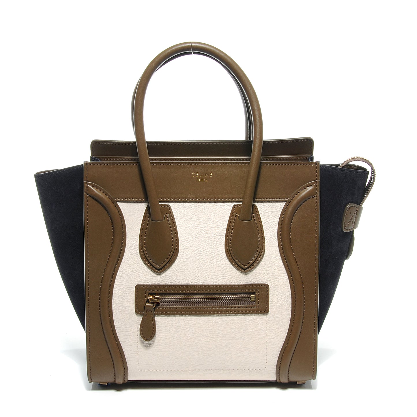 Drummed Leather Micro Tri-Color Luggage