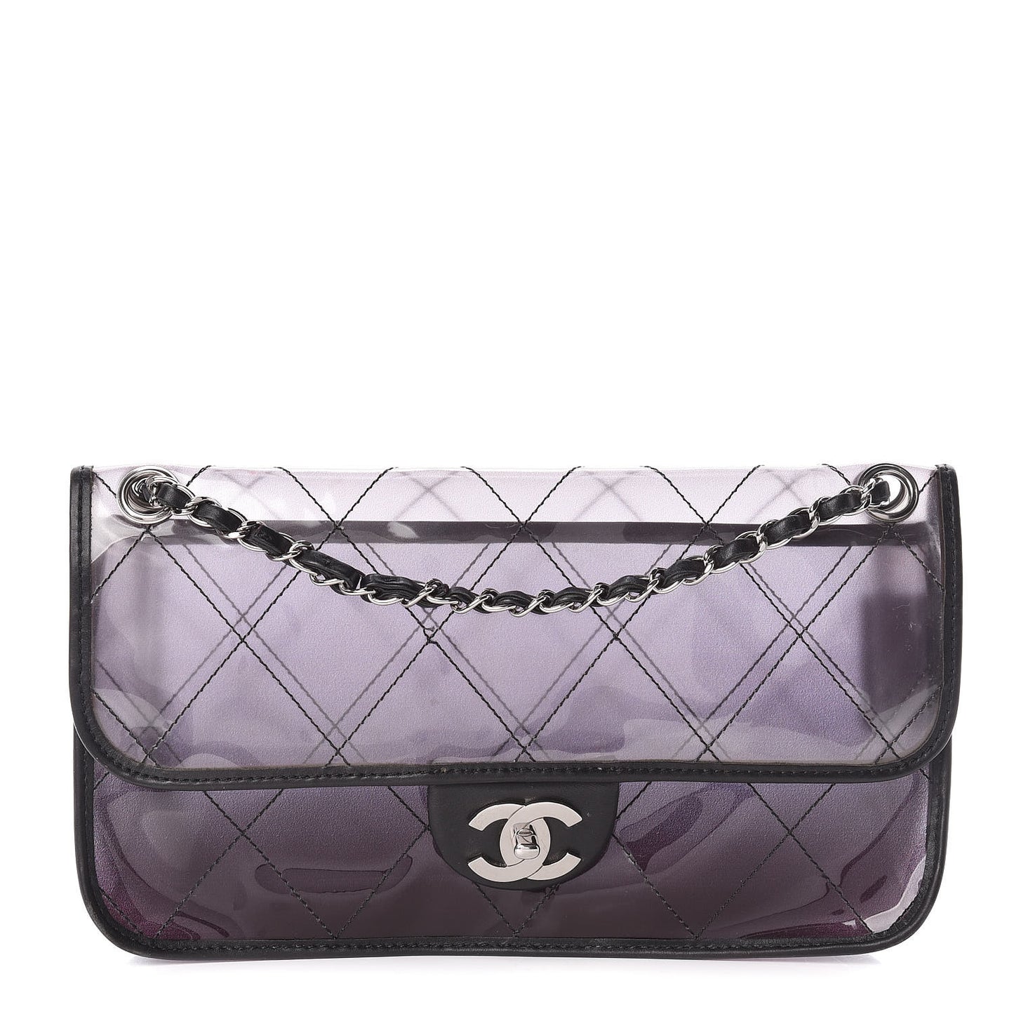 Vinyl Quilted Degrade Jumbo Single Flap Black