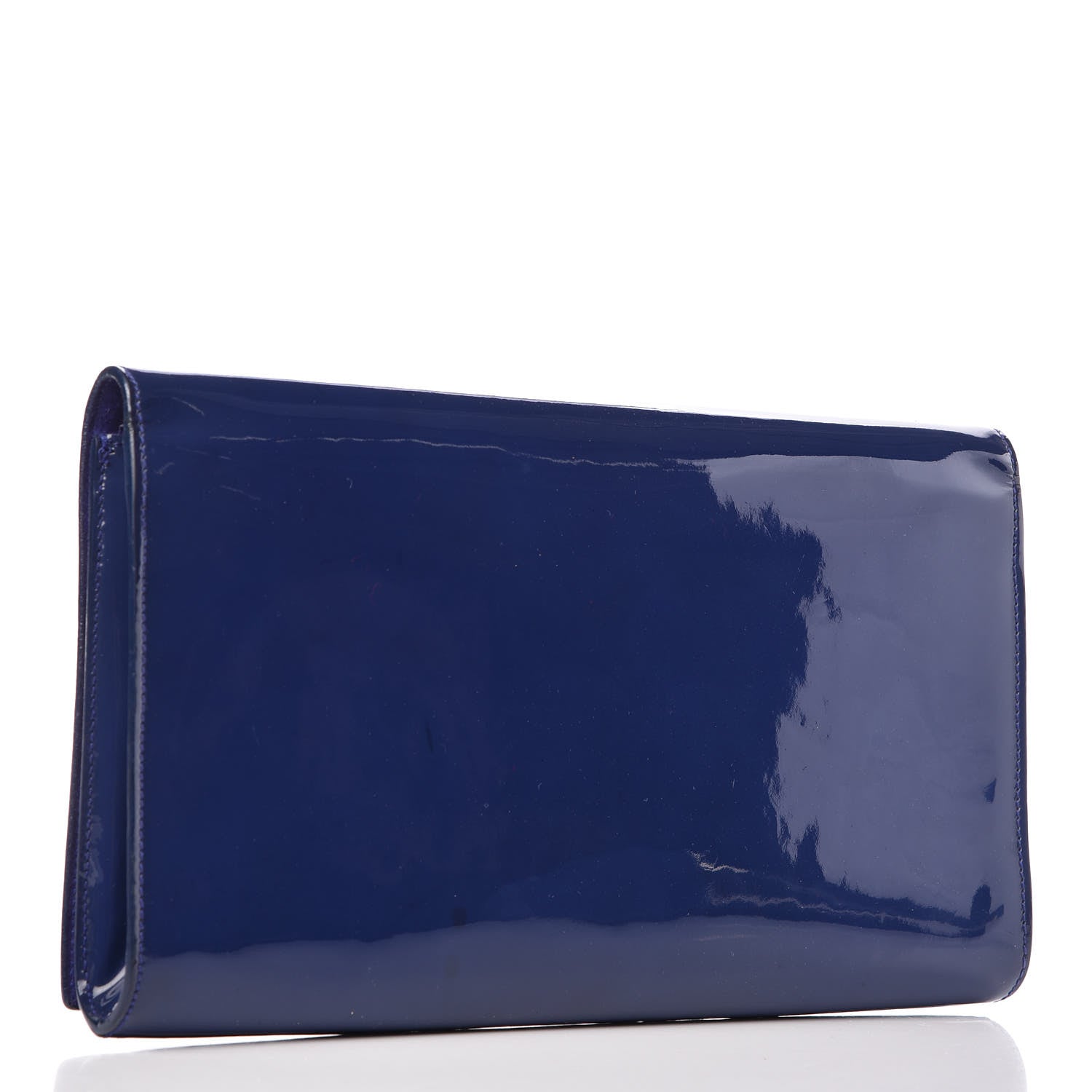Saint Laurent Patent Calfskin Monogram Large Belle De Jour Clutch Royal Blue 4 of 11