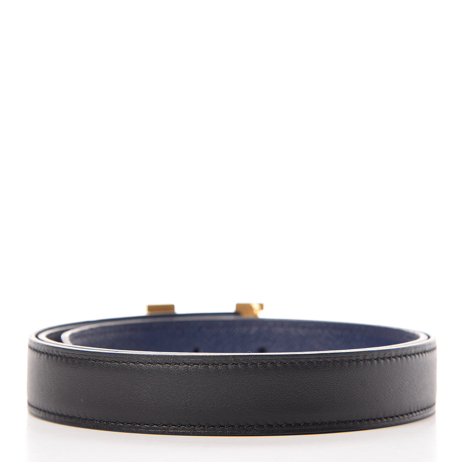 Hermes Swift Epsom 24mm Mini Constance H Belt 80 Black Bleu Iris 3 of 7