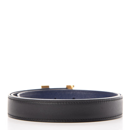 Hermes Swift Epsom 24mm Mini Constance H Belt 80 Black Bleu Iris 3 of 7