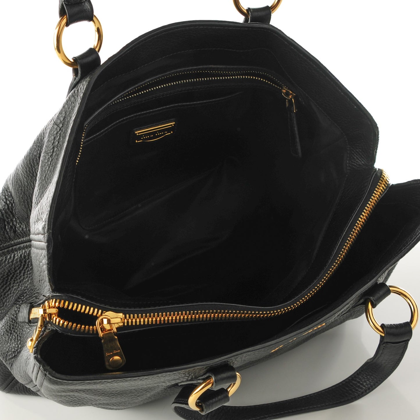 Vitello Caribu Top Handle Bag Nero Black