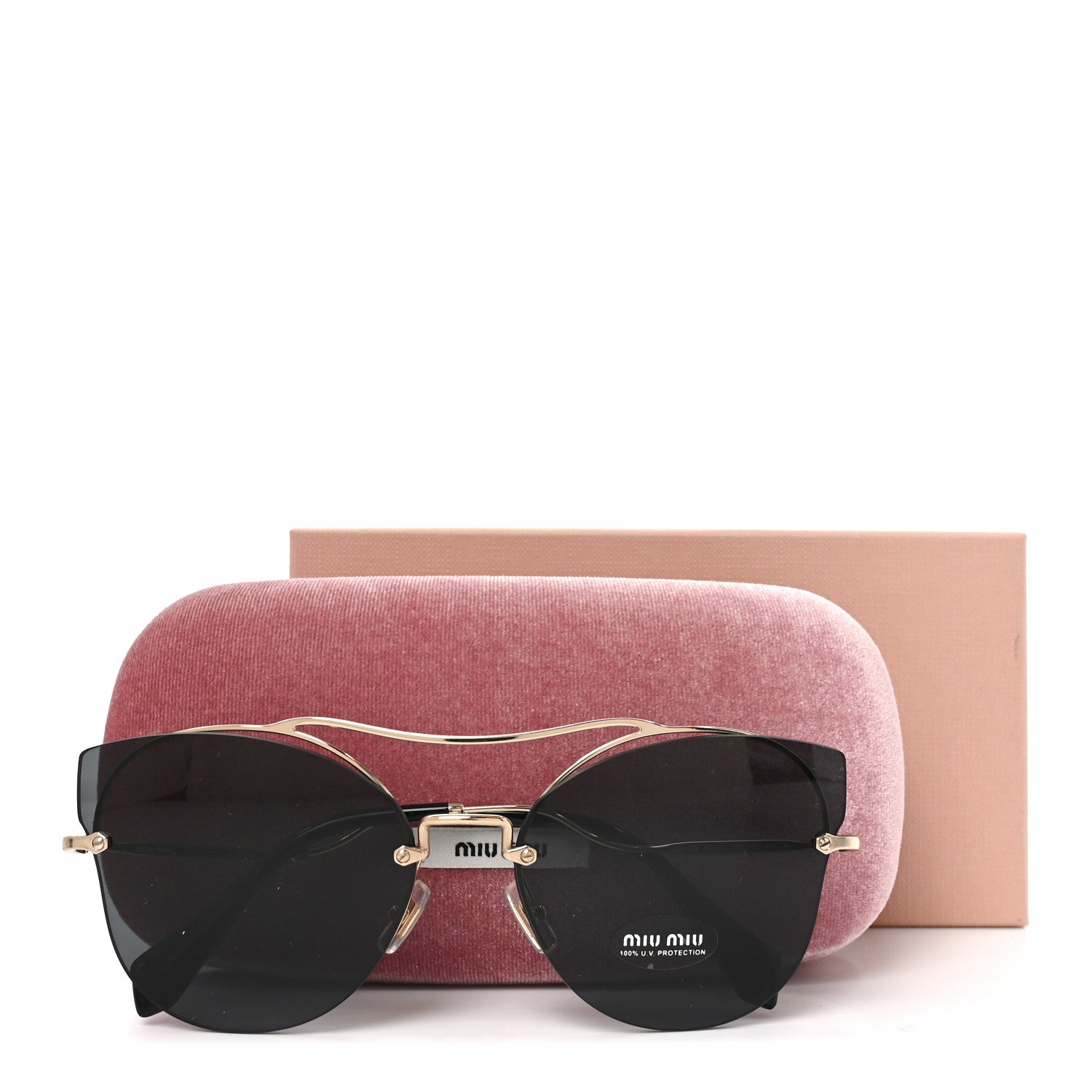 Miu Miu Metal Cat Eye Sunglasses SMU526 Gold Black 7 of 7