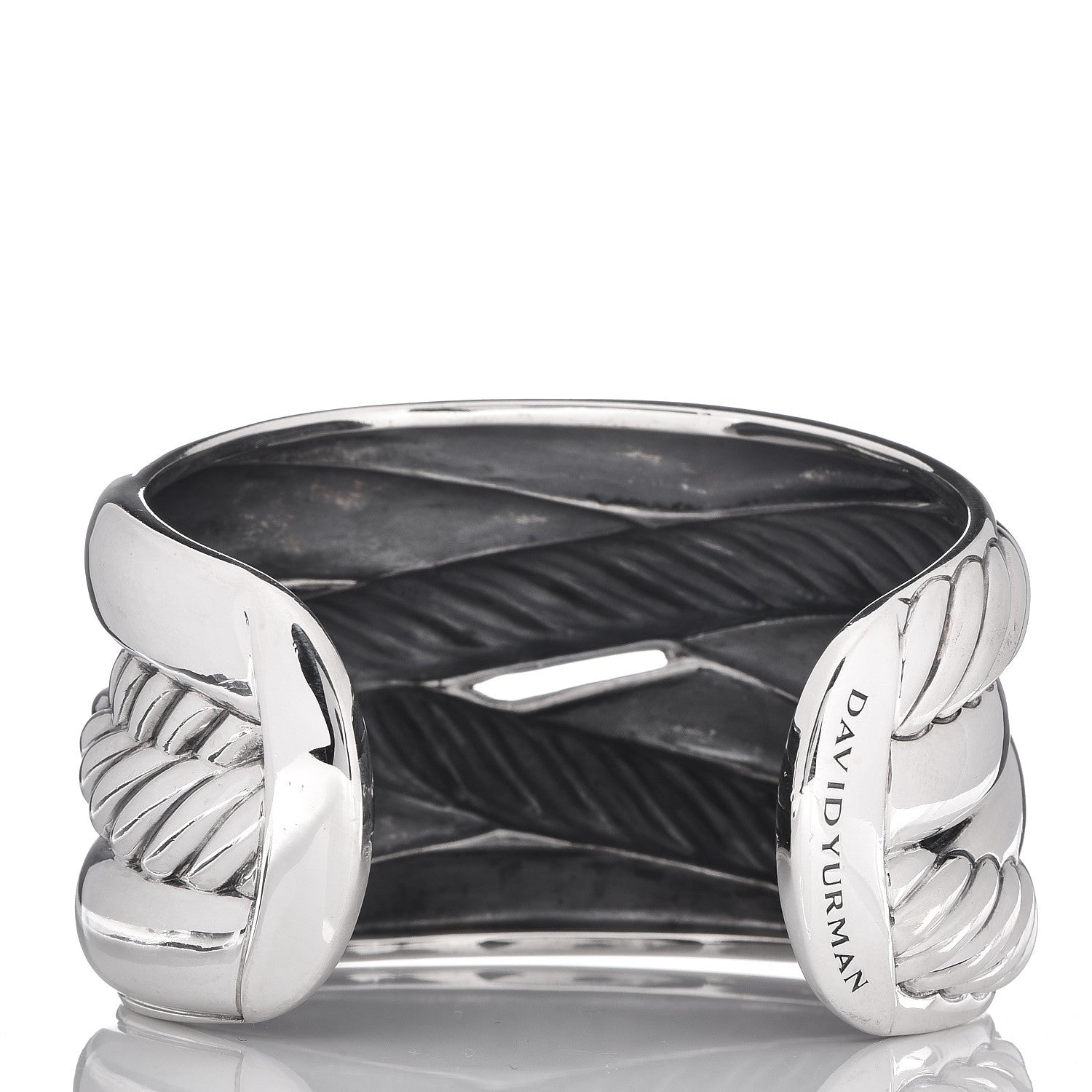 David Yurman Sterling Silver Crossover Cuff Bracelet 3 of 4