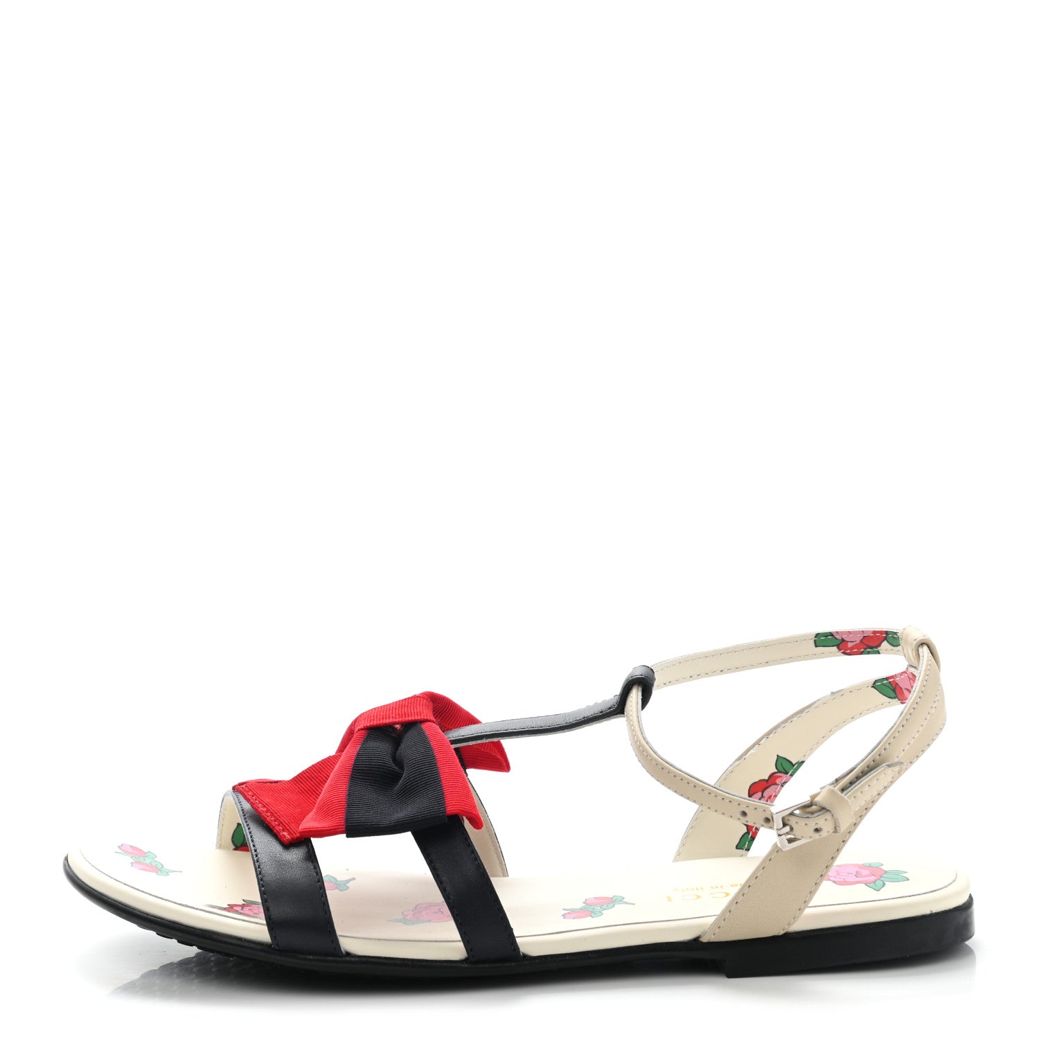 Gucci Calfskin Web Bow Children's Sandals 35 White 1 of 11