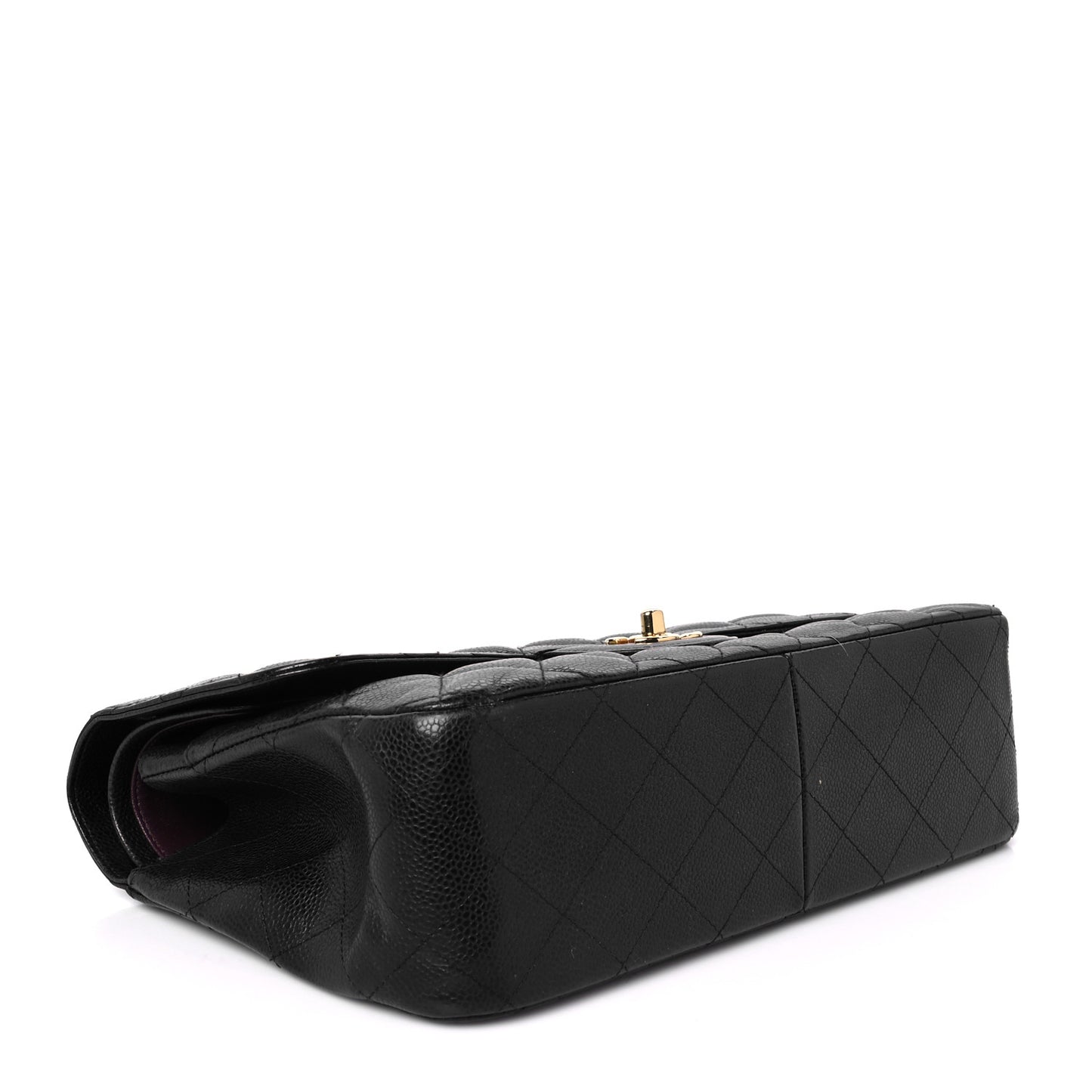 Caviar Quilted Jumbo Double Flap Black