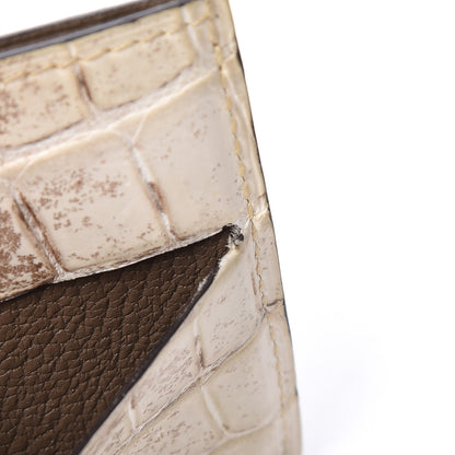 Hermes Matte Niloticus Crocodile Himalaya Petit H Card Case Blanc 8 of 9