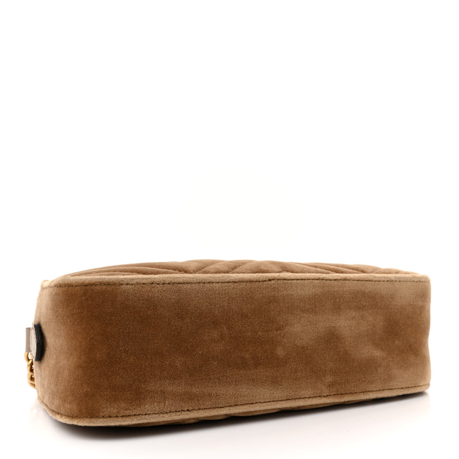 Gucci Velvet Matelasse Small GG Marmont Chain Shoulder Bag Taupe 4 of 10
