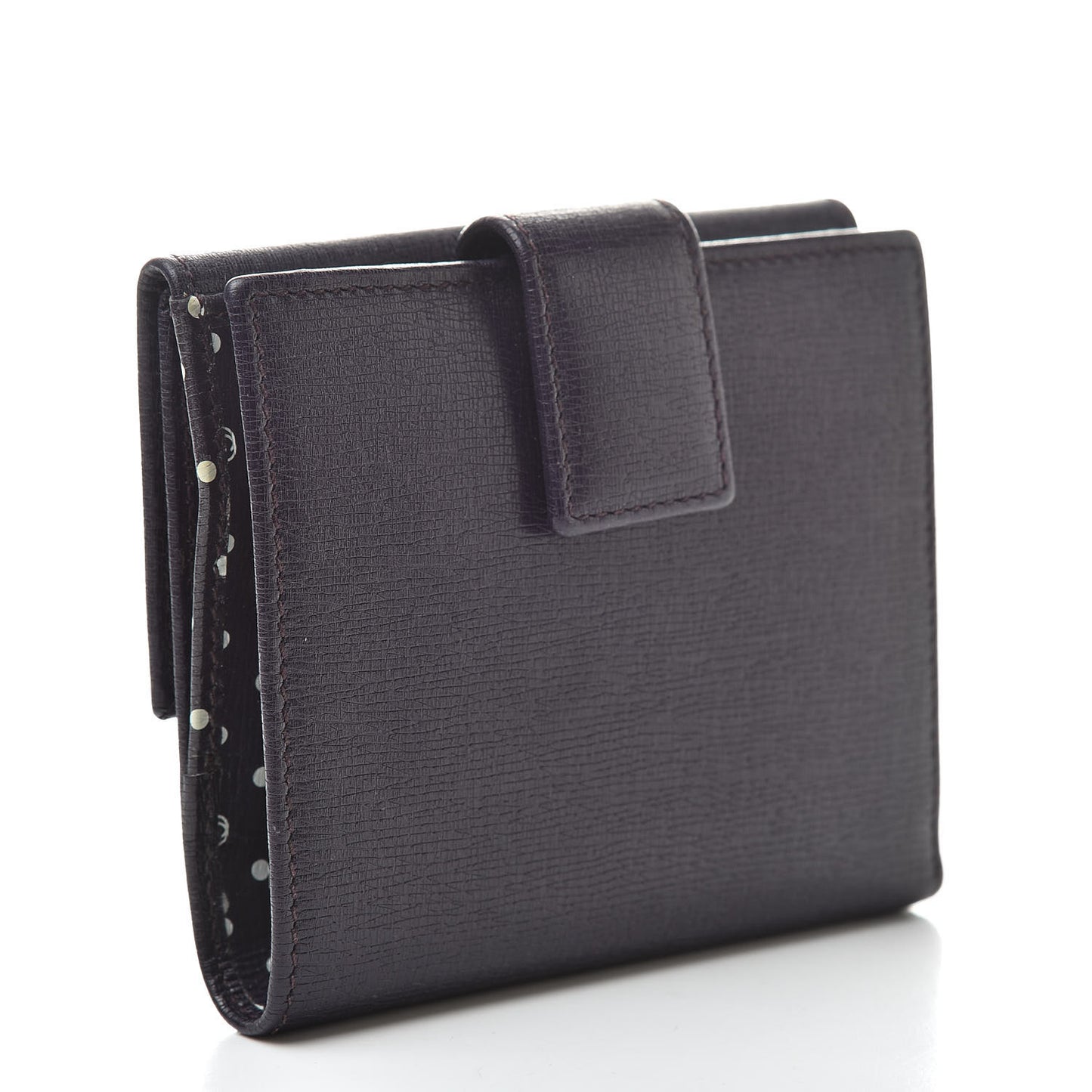 Calfskin Interlocking G French Flap Wallet Purple