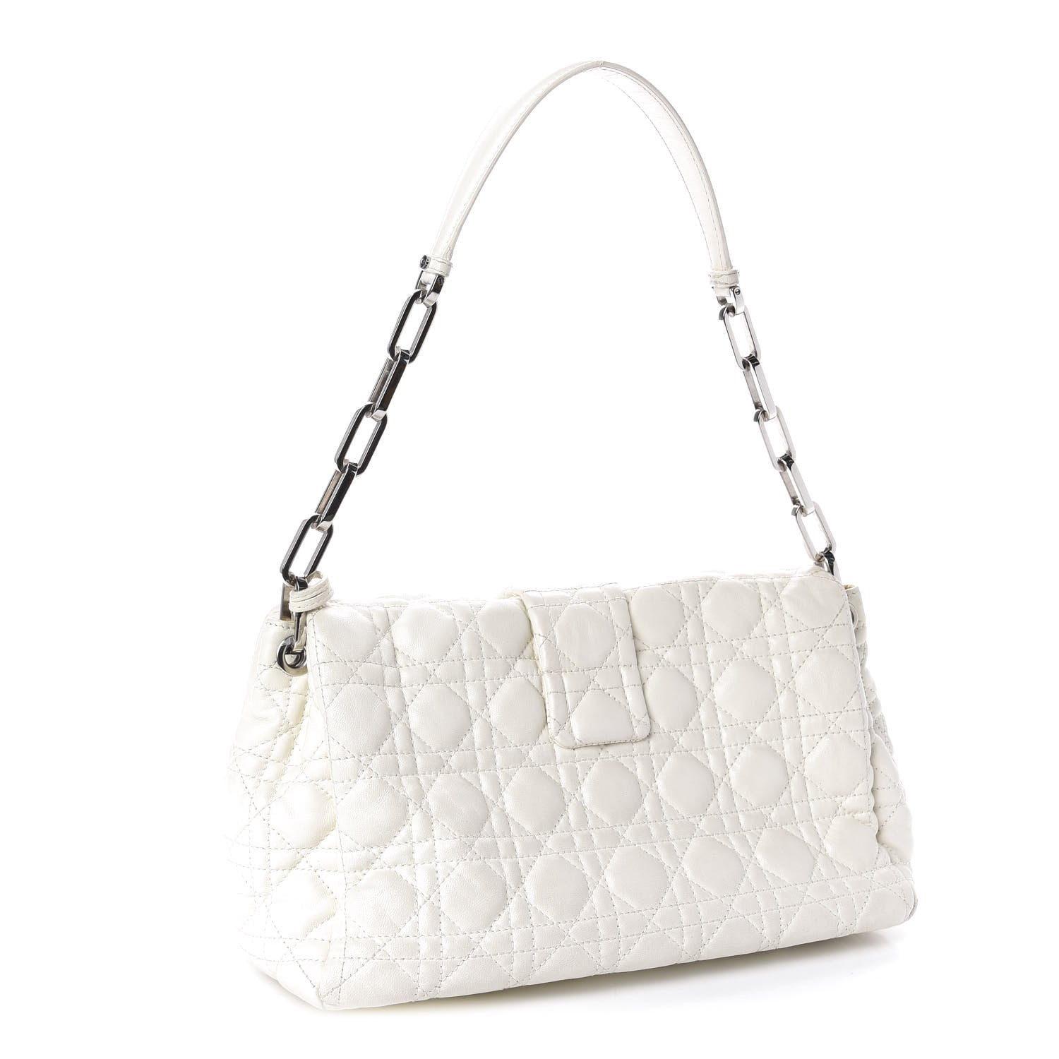Christian Dior Lambskin Cannage Medium New Lock Flap White 3 of 11