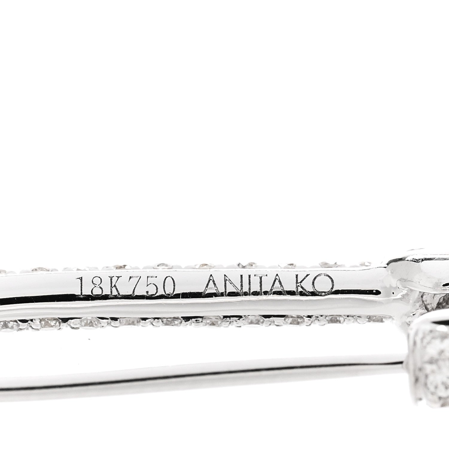 Anita Ko 18K White Gold Diamond Safety Pin Earring 3 of 3