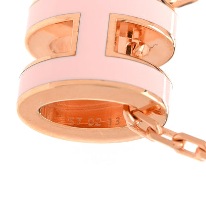 Hermes Lacquered Rose Gold Mini Pop H Pendant Necklace Rose Dragee 6 of 7