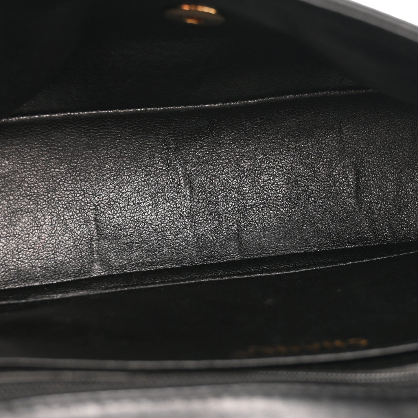 Lambskin Stitched Chocolate Bar Single Flap Black