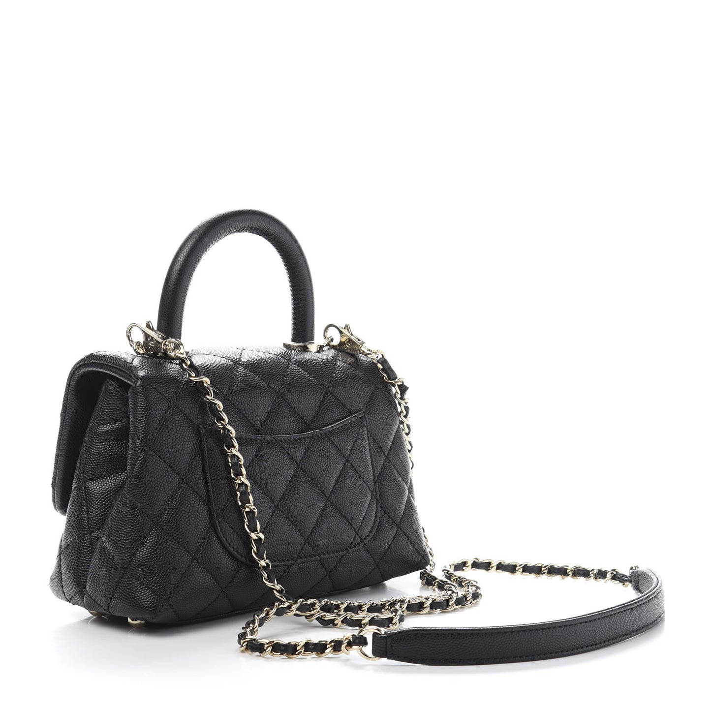 Caviar Quilted Extra Mini Coco Handle Flap Black
