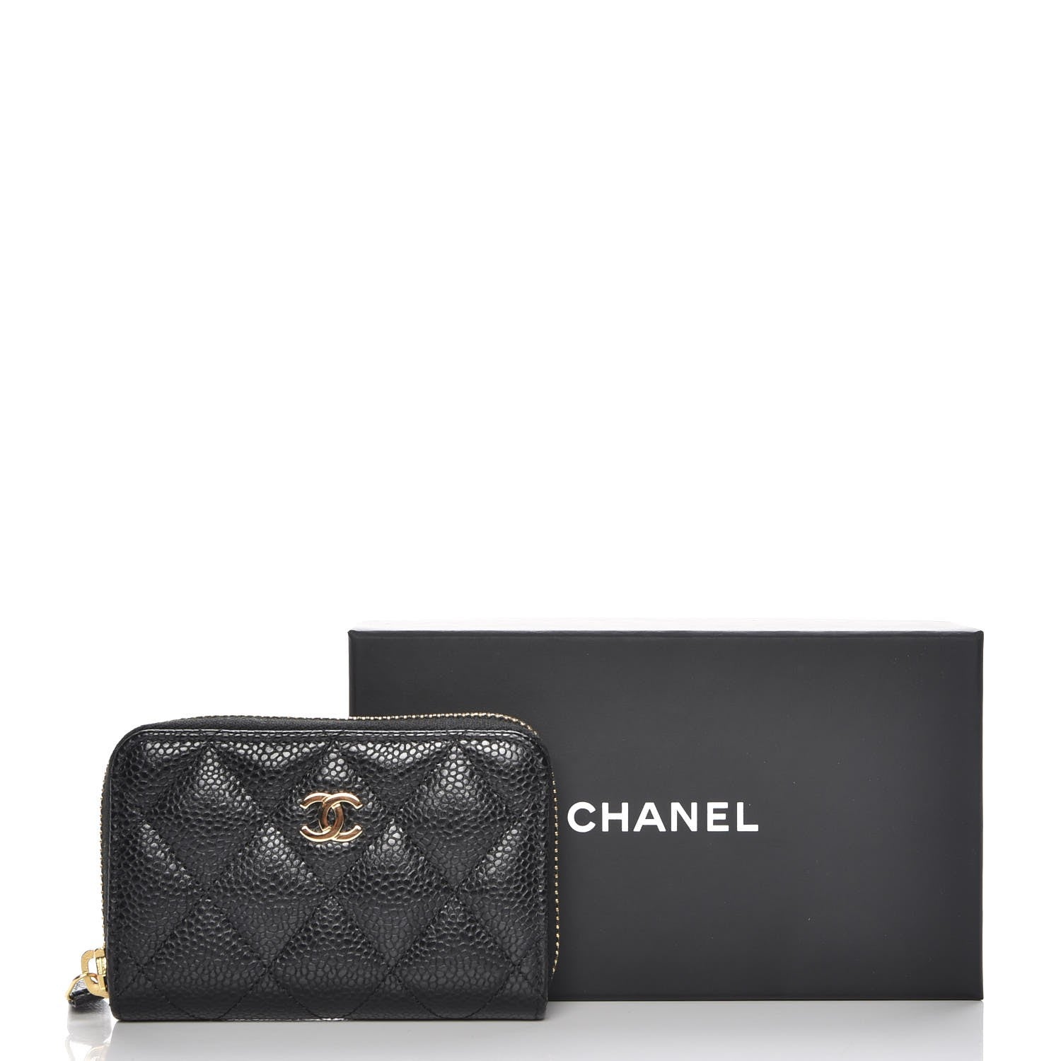 Chanel Caviar Quilted Zip Coin Purse Black 7 of 7